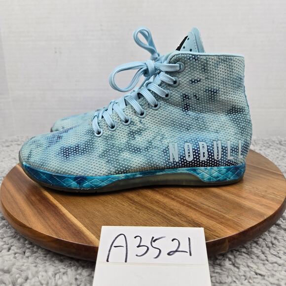 Nobull Womens 8.5 Outwork High-Top Blue Camo Athletic Gym Daily Workout Trainer - Picture 1 of 13